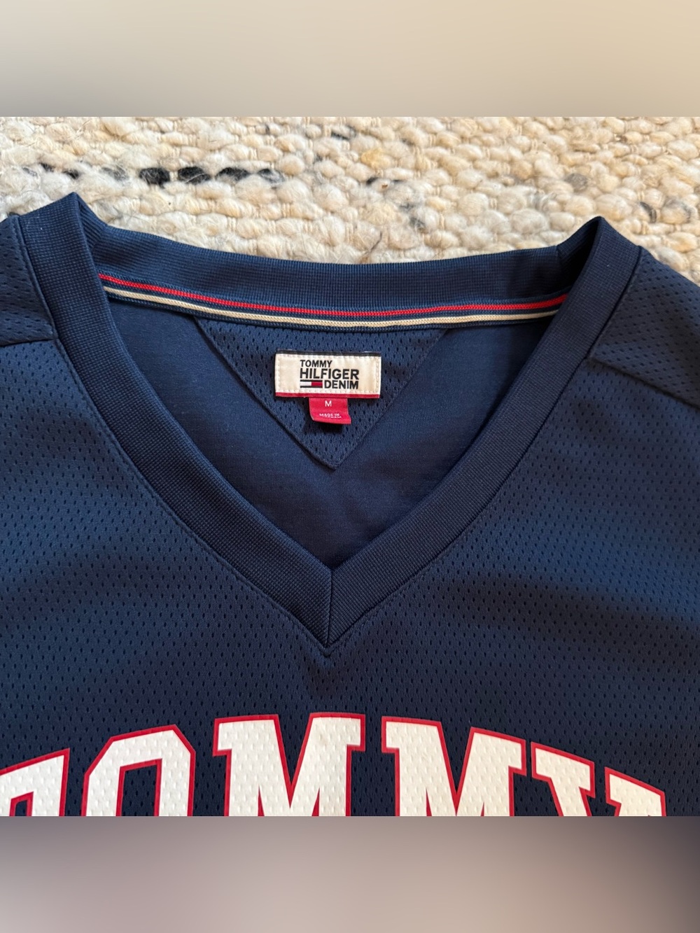 Tommy Jeans Womens Cropped Jersey M Blue Red - Picture 5 of 8